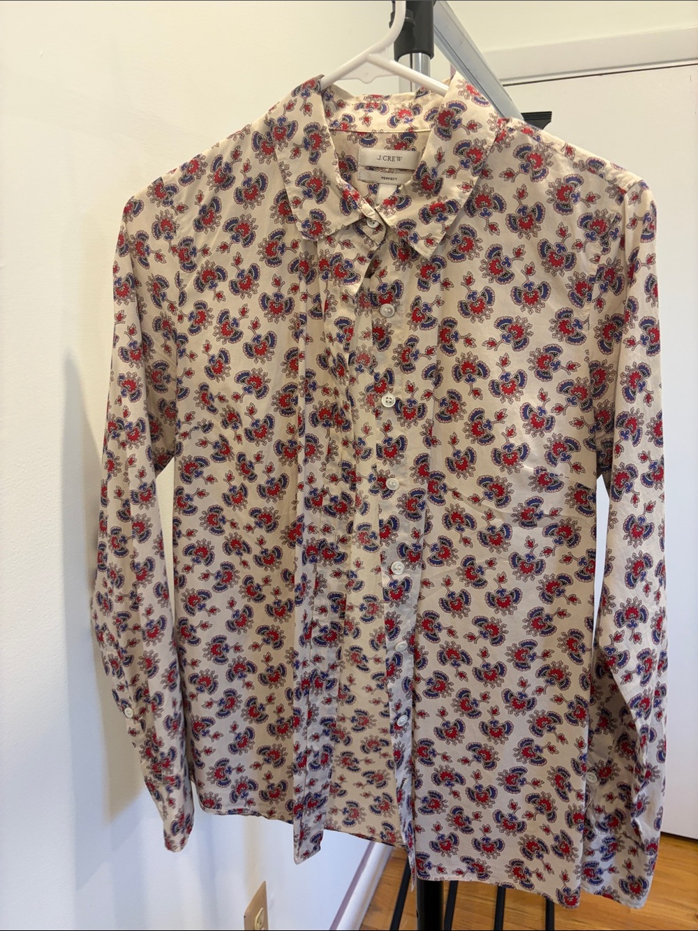 J. Crew Women’s Cream Paisley Button-Up Shirt